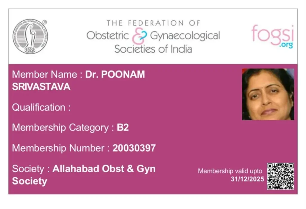 Dr Poonam Srivastava certificates