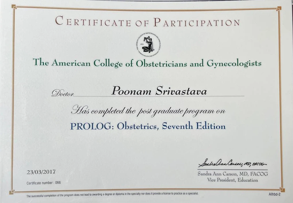 Dr poonam srivastava - certificate 3